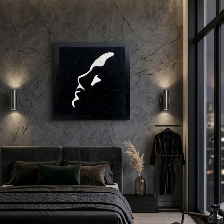 Quiet Gaze Leather Wall Art for Modern Home Interiors