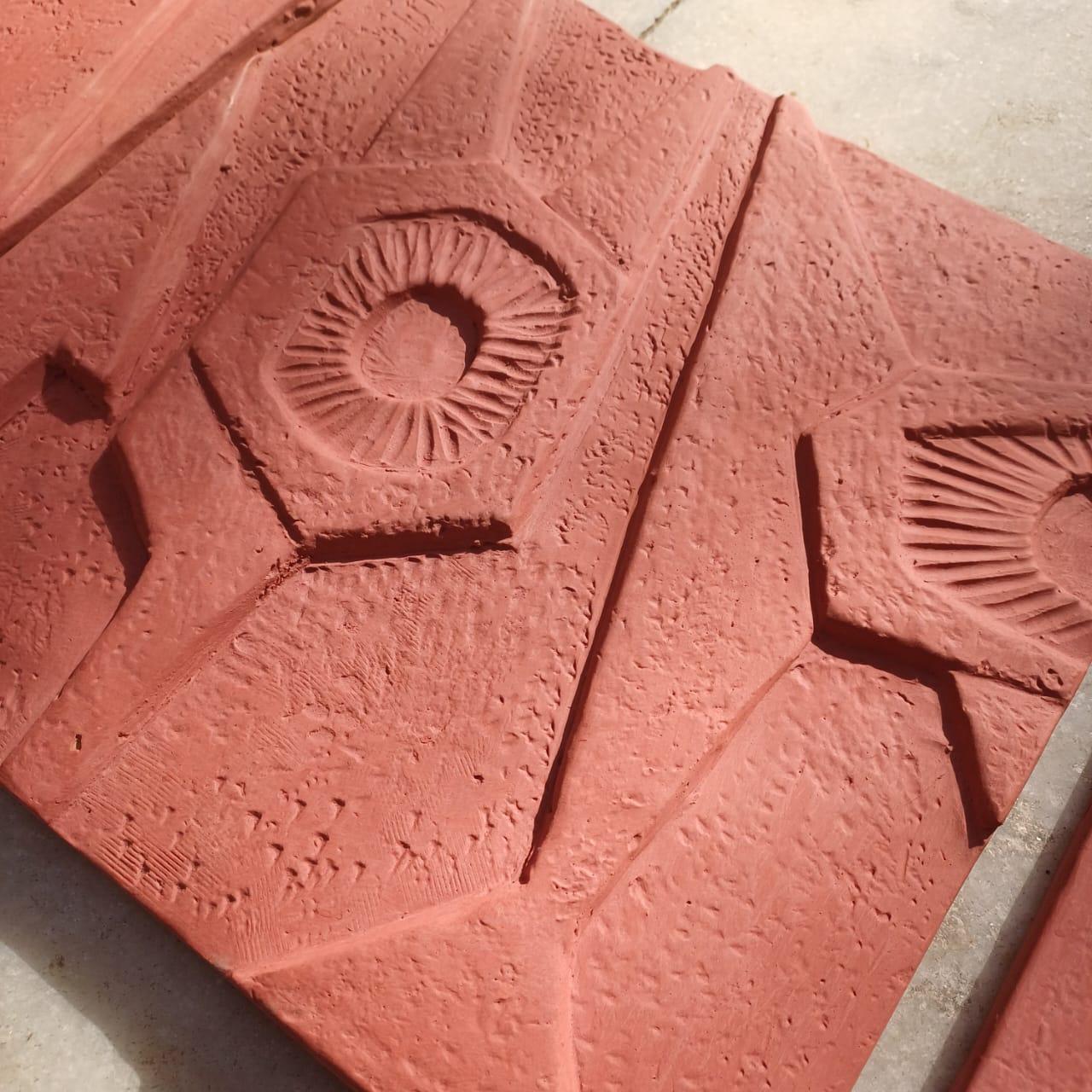 Seismic Forms Terracotta Wall Art