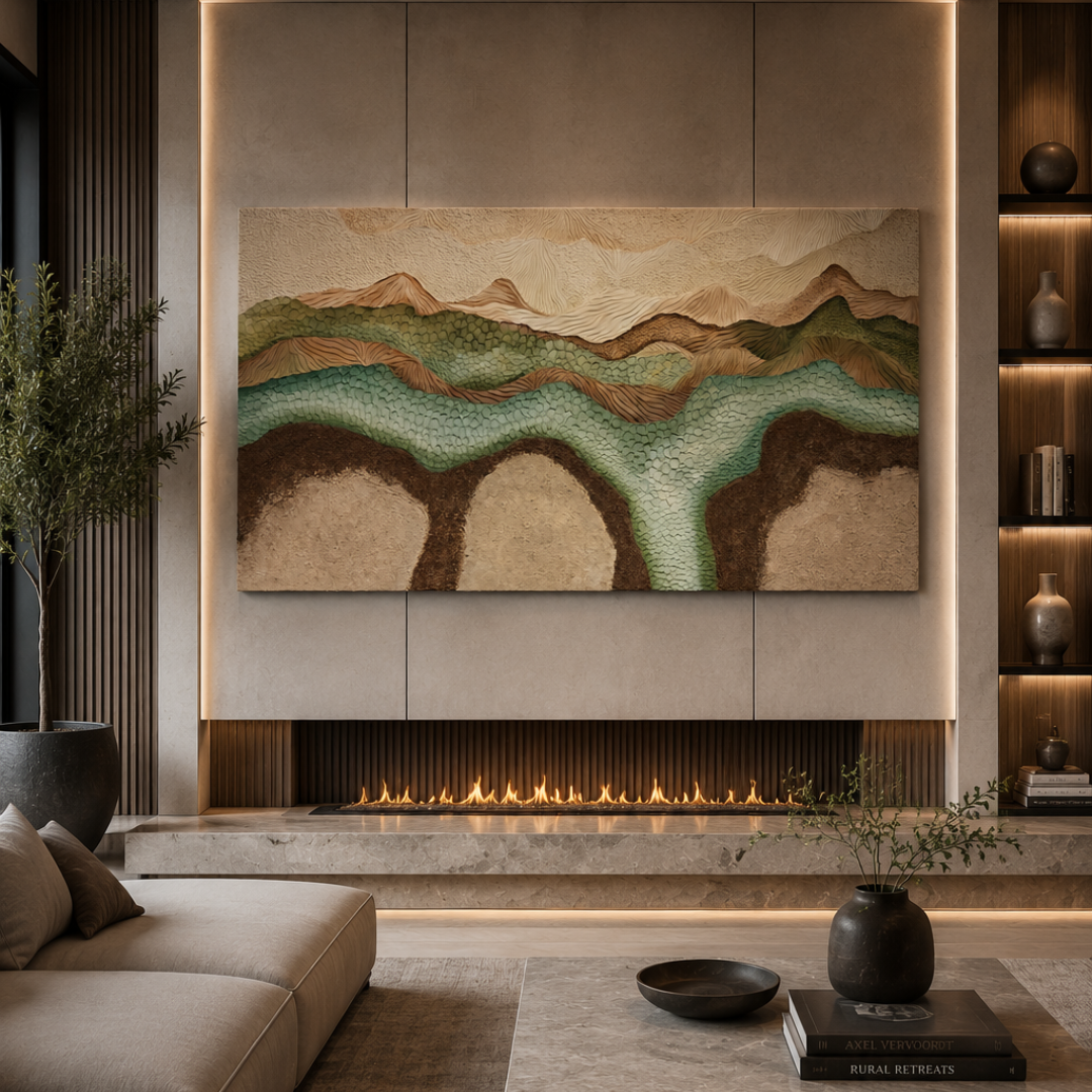 Veins of the Earth Textured Landscape for Modern Interiors