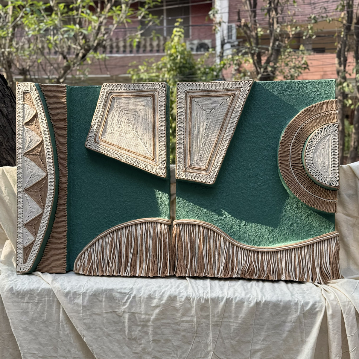 Fringed Symmetry | Thread Art for Modern Interiors | QIBO