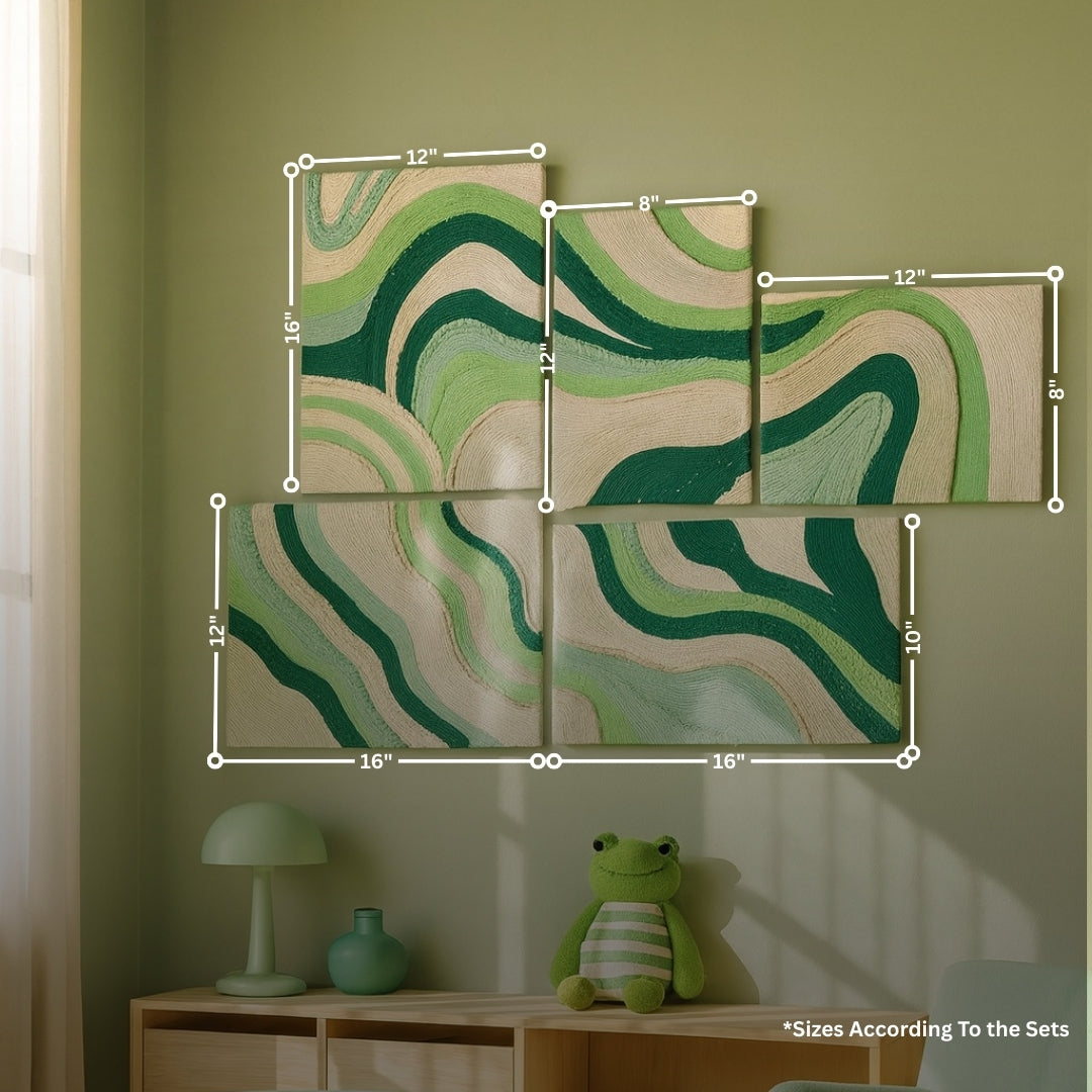 Woven Landscape Wall Art Decor (Set of 5)