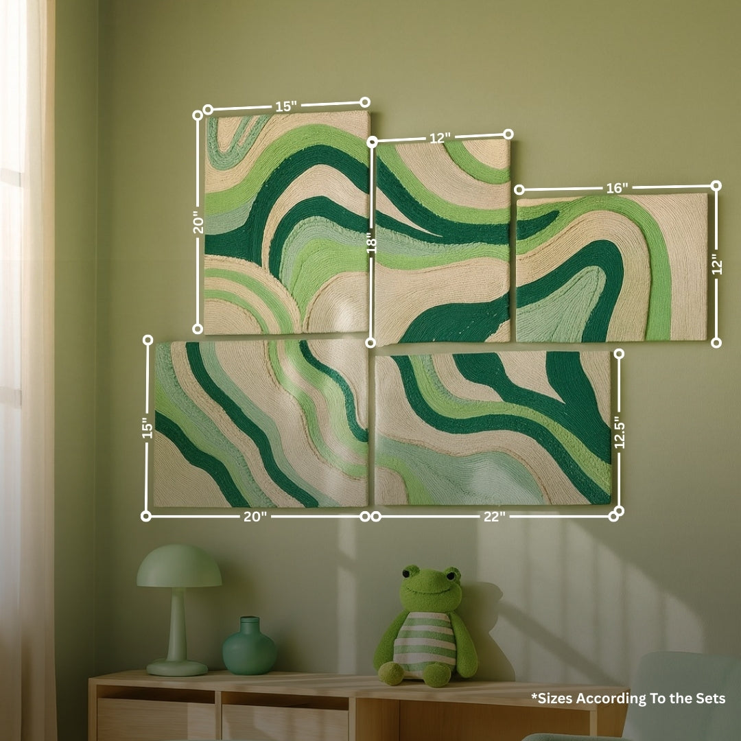 Woven Landscape Wall Art Decor (Set of 5)