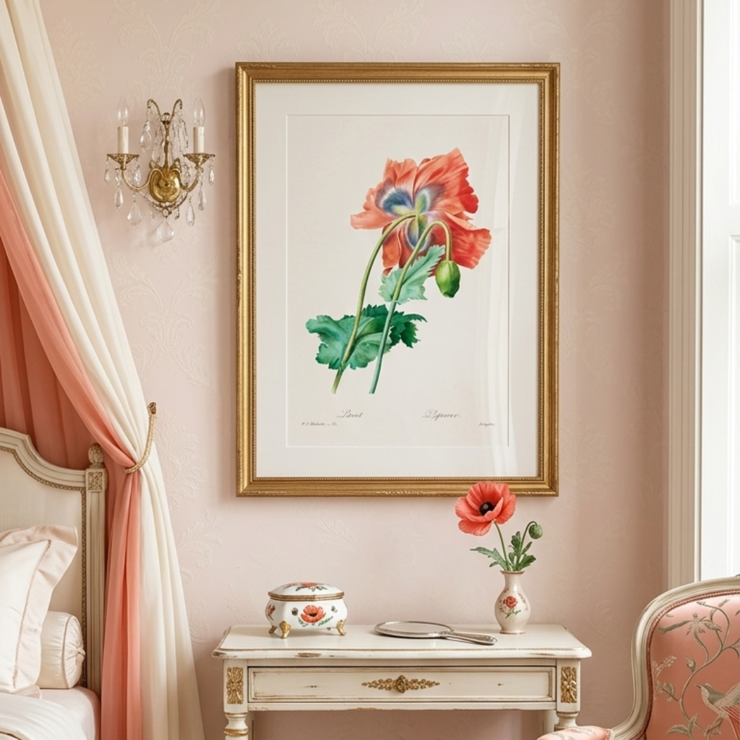 Poppy Floral Wall Digital Art Print