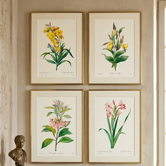 Blush and Gold Botanicals Luxury Art Prints (Set of 4)