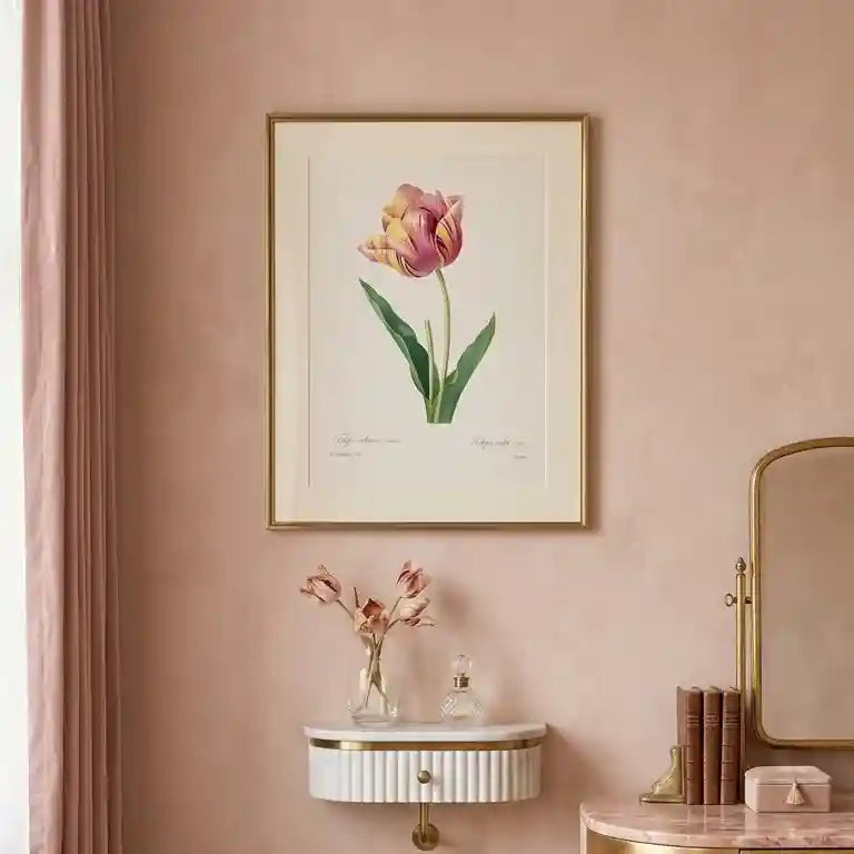 Tulip Floral Wall Art Print Elegant Botanical Decor for Homes – Qibo ...