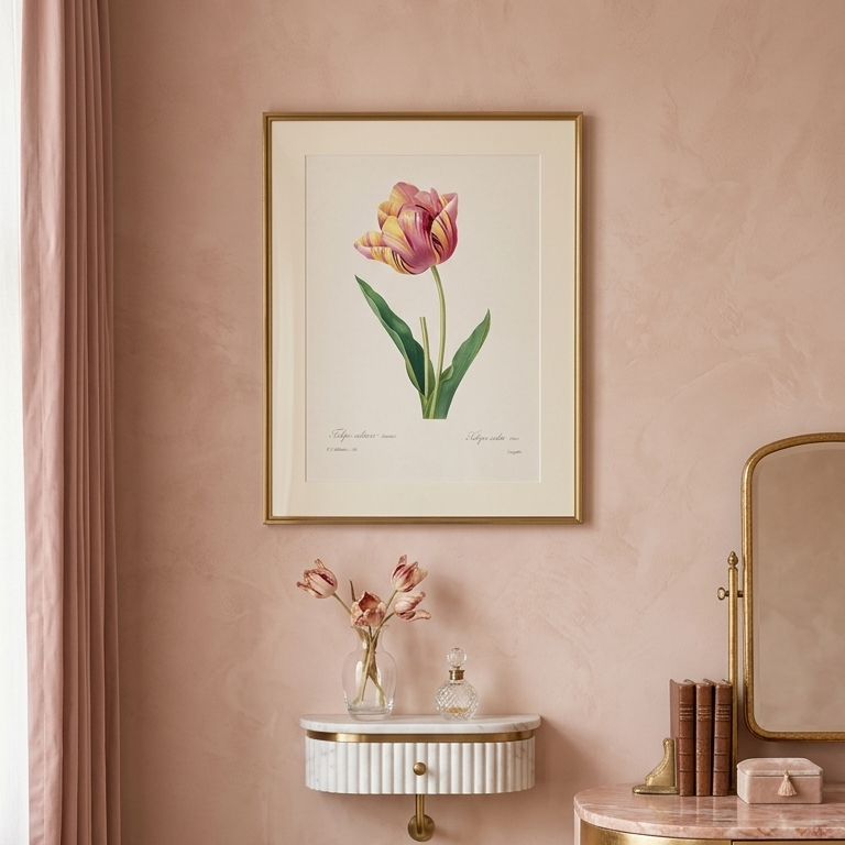 Tulip Floral Wall Art Print Elegant Botanical Decor