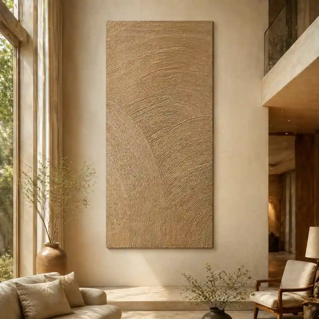 Gilded Grain Texture Artwork on Canvas Luxury Wall Art
