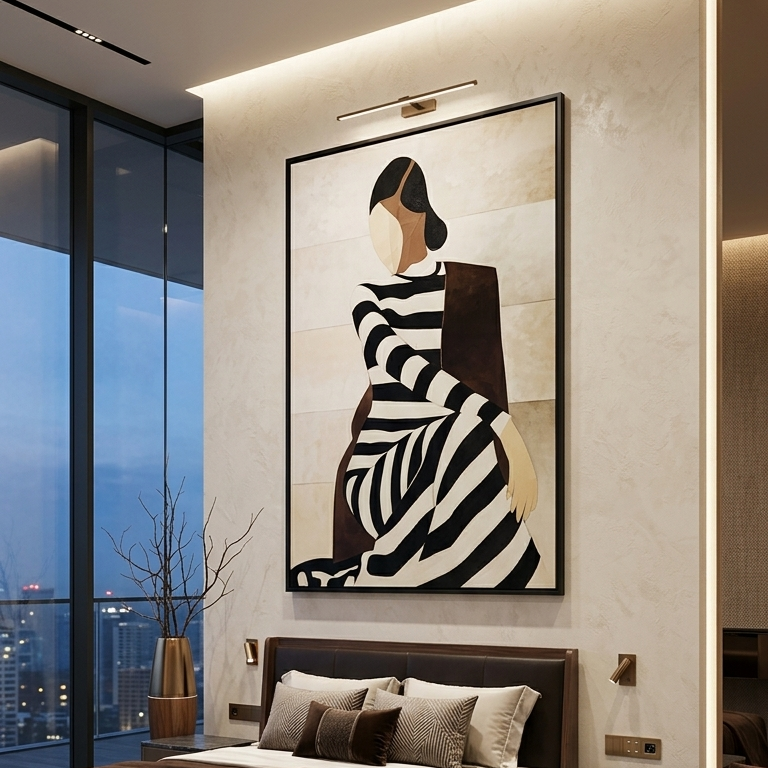 Linear Muse Modern Leather Wall Art 