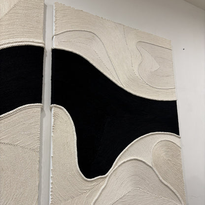 Threaded Currents | Acrylic Wool Art for Modern Interiors | QIBO