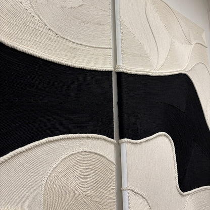 Threaded Currents | Acrylic Wool Art for Modern Interiors | QIBO