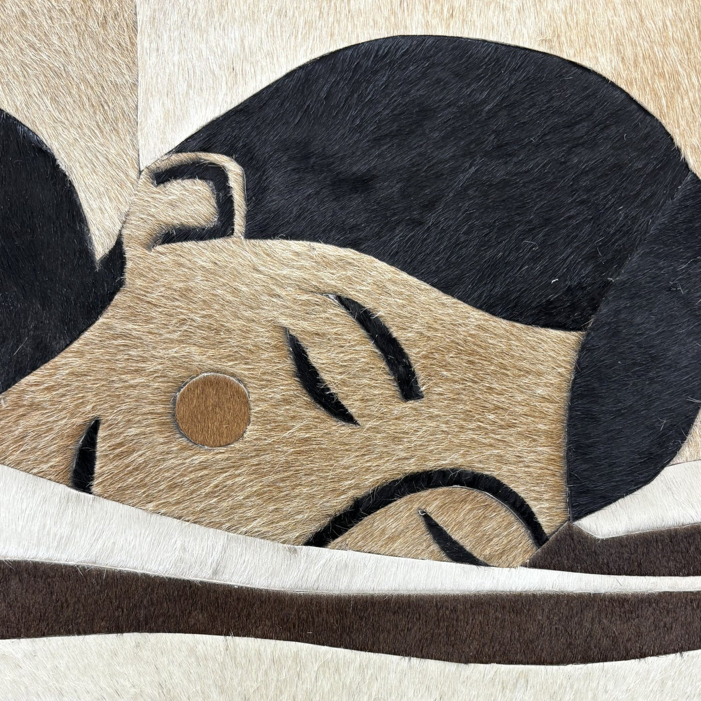 Silent Curl Modern Leather Wall Art