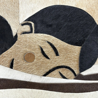 Silent Curl Modern Leather Wall Art