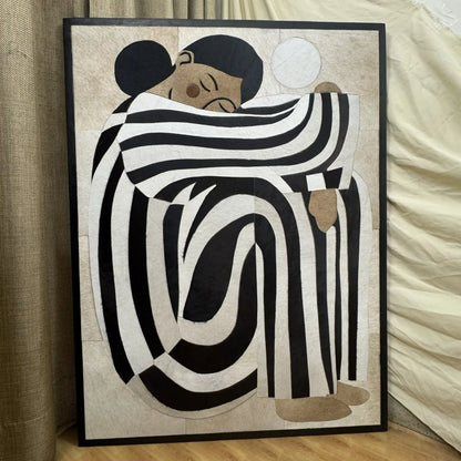 Silent Curl Modern Leather Wall Art