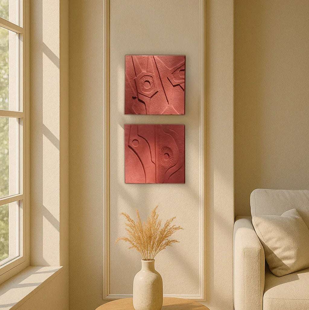 Seismic Forms Terracotta Wall Art