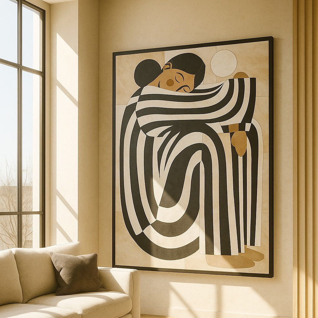 Silent Curl Modern Leather Wall Art