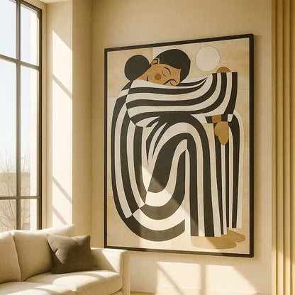 Silent Curl Modern Leather Wall Art