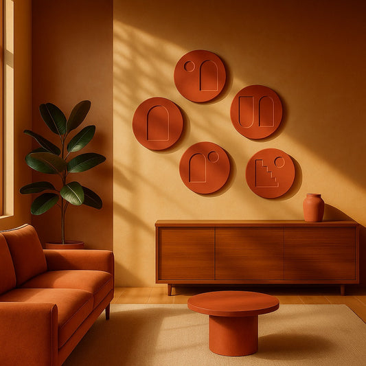 Plates of Earth I Terracotta Wall Art