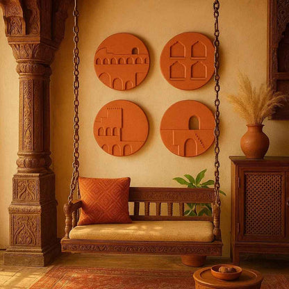 Plates of Earth III Terracotta Wall Art - Qibo Galleria Pvt. Ltd.