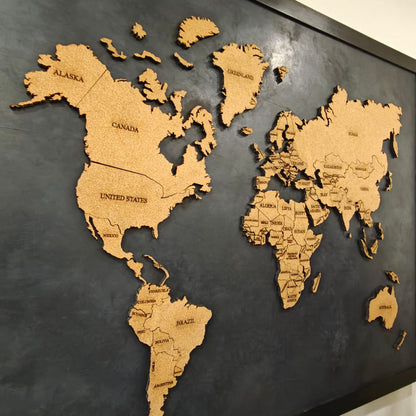 World Map Art for Modern Interior Spaces