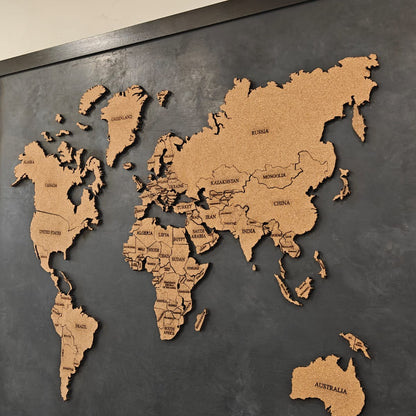 World Map Art for Modern Interior Spaces