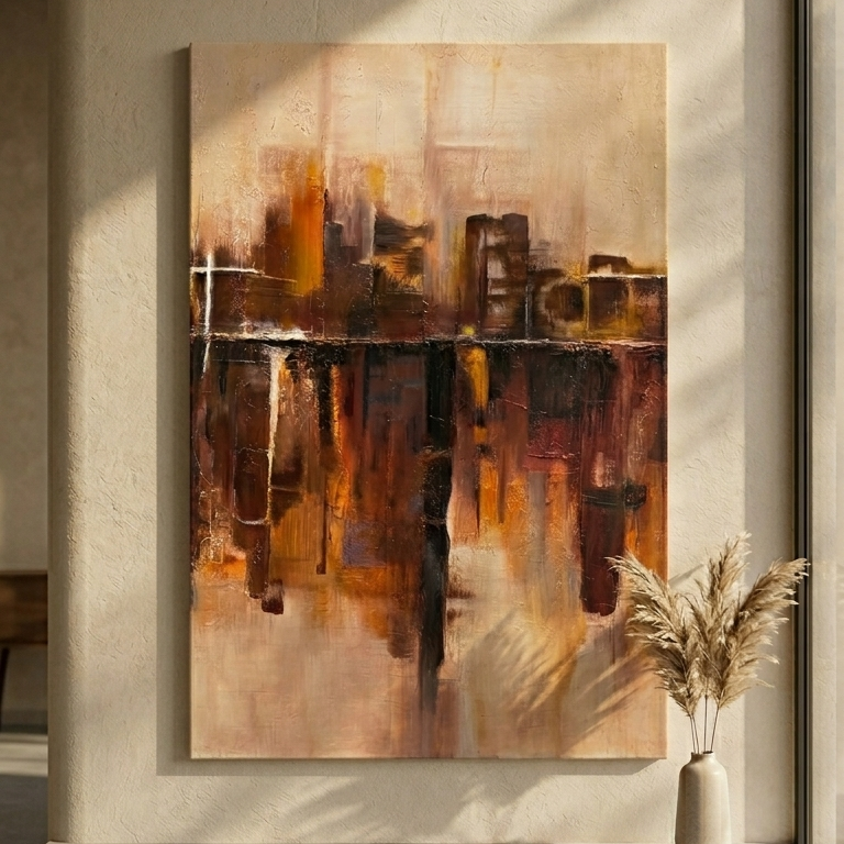 Burnt Residue | Textured Wall Art for Modern Interiors | QIBO