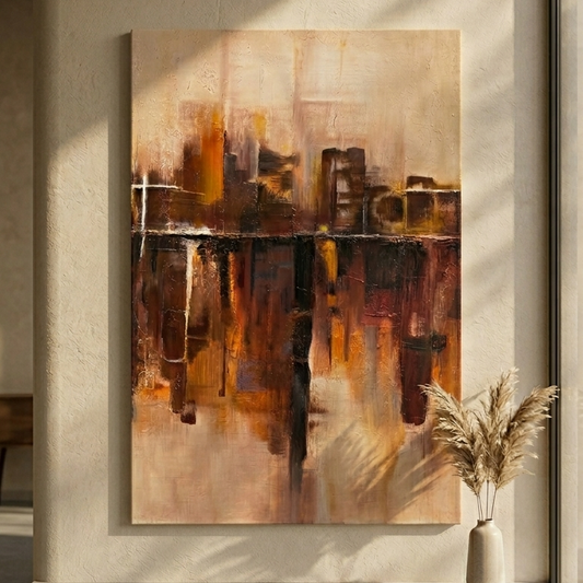 Burnt Residue | Textured Wall Art for Modern Interiors | QIBO