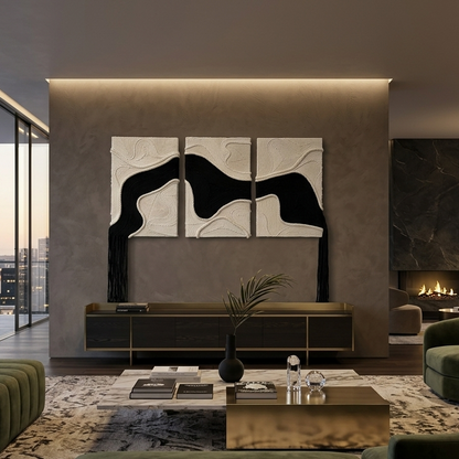 Threaded Currents | Acrylic Wool Art for Modern Interiors | QIBO