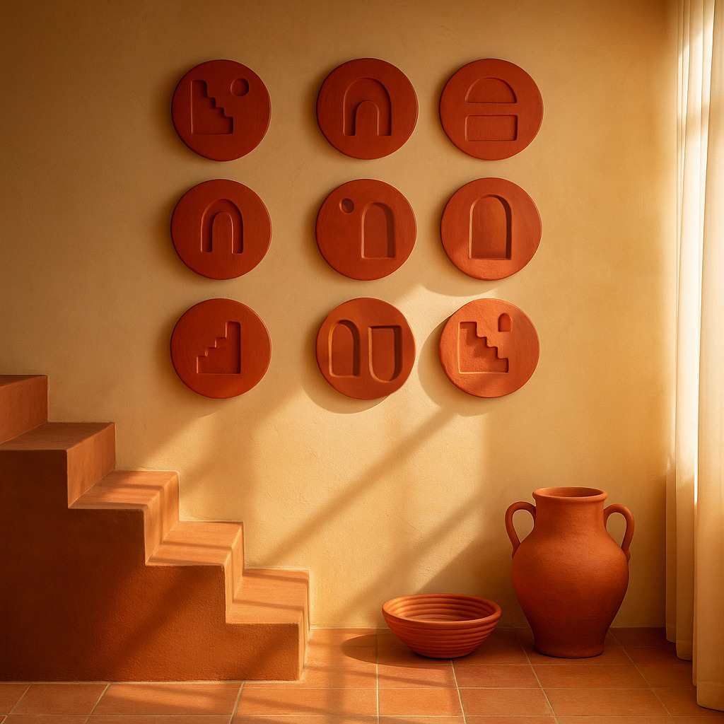 Plates of Earth I Terracotta Wall Art