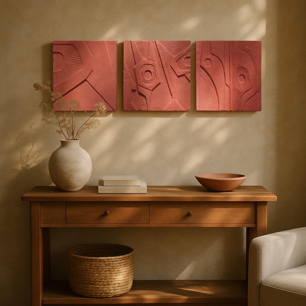 Seismic Forms Terracotta Wall Art